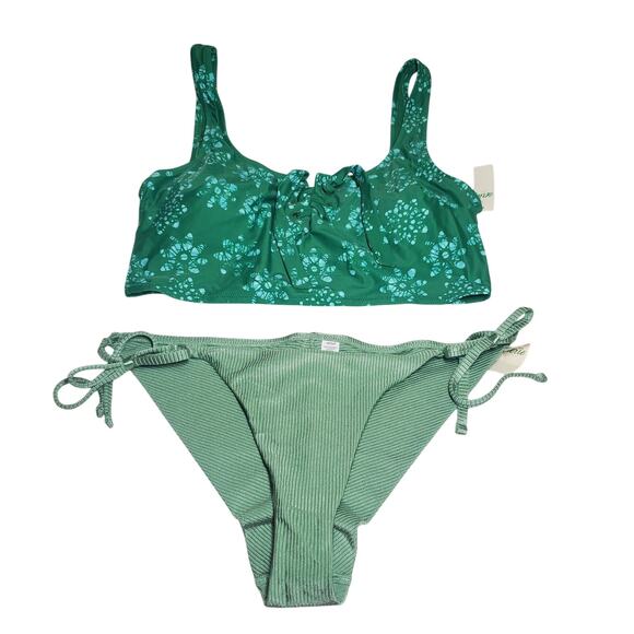 Aerie Green Bikini Set Scoop Top, Cheekier Bottoms Women's XL NEW Cheeky NWT - Picture 1 of 15